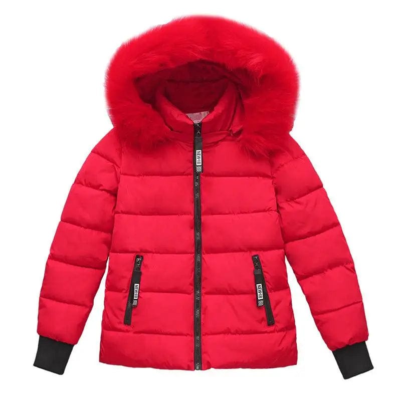 LOVEMI  WDown jacket Red / M Lovemi -  Ladies large fur collar padded down jacket