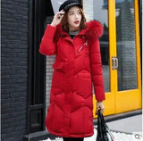LOVEMI WDown jacket Red with red fur / XL Lovemi -  Hooded fur collar down jacket