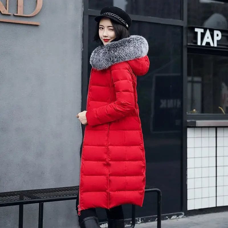 LOVEMI WDown jacket Red / XL Lovemi -  Fur collar down jacket