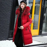 LOVEMI WDown jacket Red / XL Lovemi -  The new cotton padded winter long big girls slim Korean fur