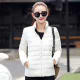LOVEMI WDown jacket White / M Lovemi -  Lightweight short slim down jacket with stand-up collar