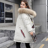 LOVEMI  WDown jacket White / M Lovemi -  Mid-length Large Fur Collar Down Coat Plus Size Korean