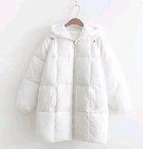 LOVEMI WDown jacket White / One size Lovemi -  winter new college wind wild loose solid color thickening