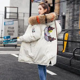 LOVEMI  WDown jacket Whitecolorhair / M Lovemi -  Mid-length Large Fur Collar Down Coat Plus Size Korean