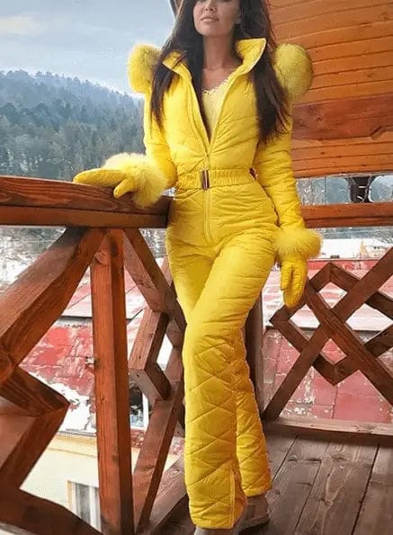LOVEMI  WDown jacket Yellow / 2XL Lovemi -  Winter Outdoor Body Hoodie Ski Suit Coat Women