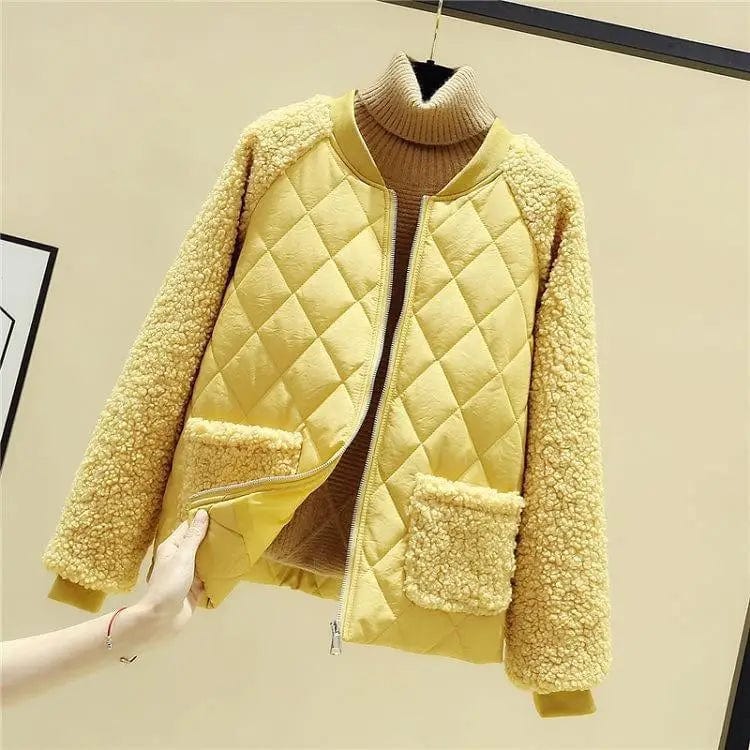 LOVEMI WDown jacket Yellow / L Lovemi -  Loose lamb wool down padded jacket