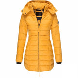 LOVEMI  WDown jacket Yellow / S Lovemi -  Mid-length Slim-fit Quilted Jacket