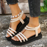 Wedge Platform Sandals-White-7