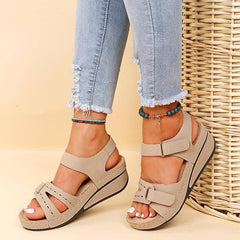 Wedge Sandals Summer Velcro Platform Shoes Women-1