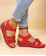 Wedge Sandals Summer Velcro Platform Shoes Women-4