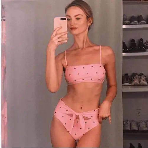 Weirdgirl underwear sets women set sexy fashion two pieces-Pink-1
