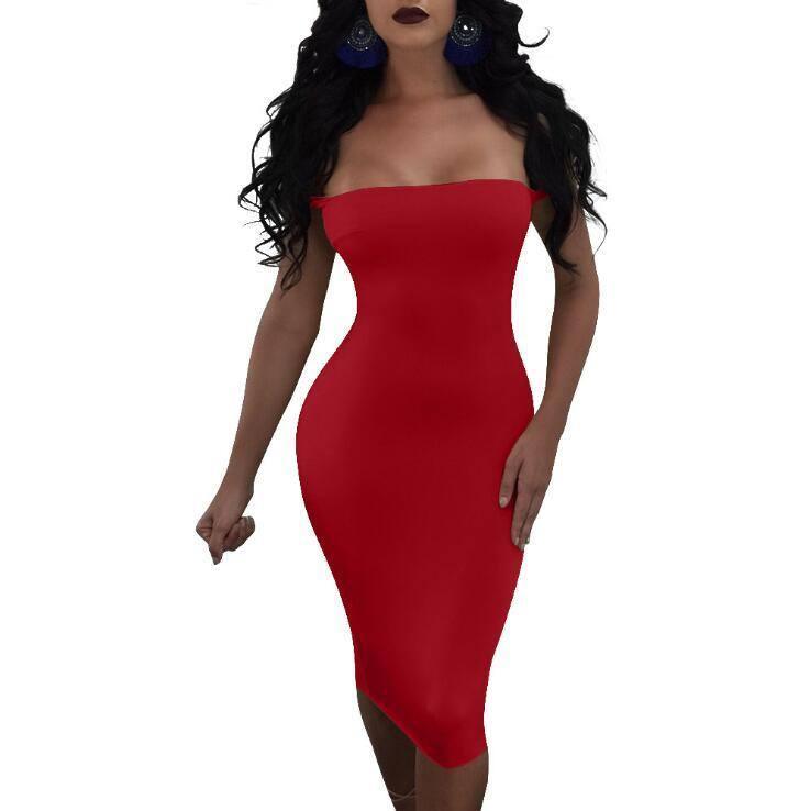 Wholesale Sexy Club Dress Bodycon Dress Women Bandage-Red-5
