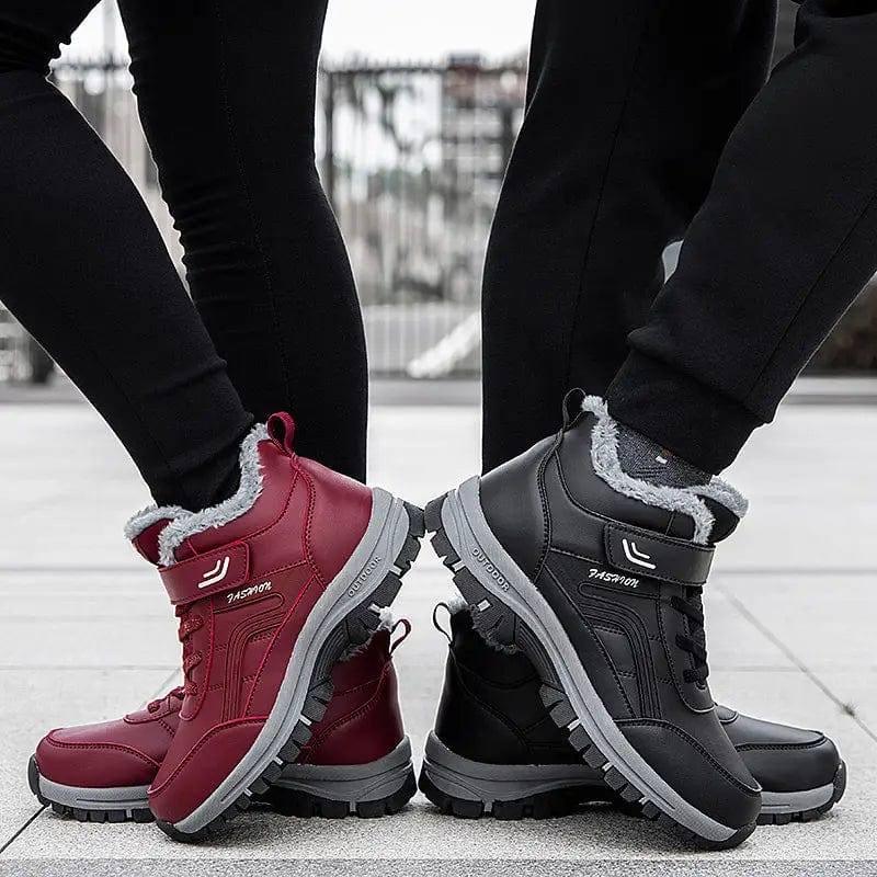 Winter Boots Women Men Warm Plush Velcro Snow Boots Climbing-2