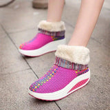 Winter plus velvet sneakers women Korean knitting-2