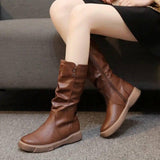 Winter Retro Flat-bottomed Big Size Foreign Trade Women-4