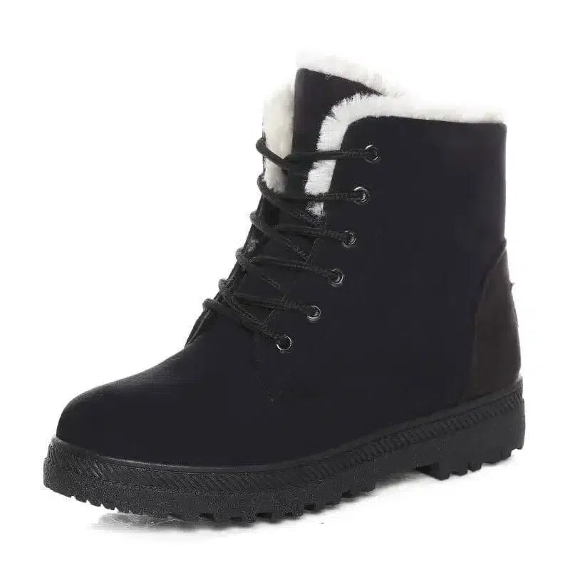 Winter Snow Boots With Warm Plush Ankle Boots For Women-Black-10