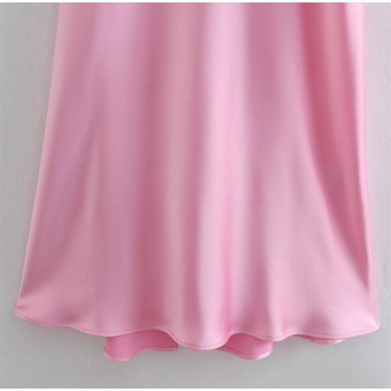 Women Camis Satin Long Dresses Elegant Sleeveless Slip-9