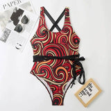 Women's Backless Long Lace-up Swimsuit Bikini-2