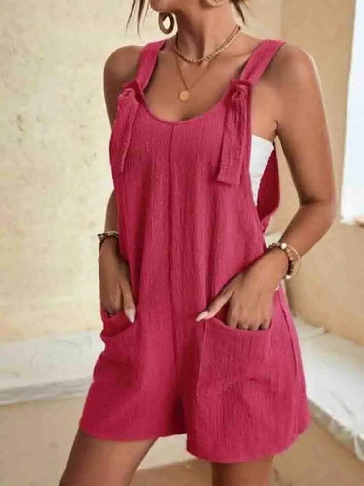 Women's Casual Summer Short Rompers Overalls 2024 Loose-4