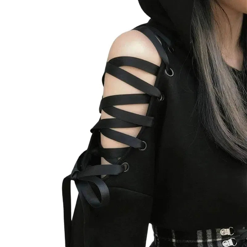 Women's Clothes Solid Color Gothic Hoddies Women's-3