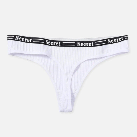 Women's Cotton Panties Sexy Thong Panties-White-1