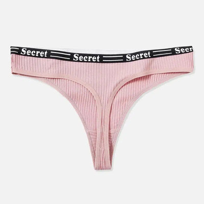 Women's Cotton Panties Thong Panties-Deep pink-6