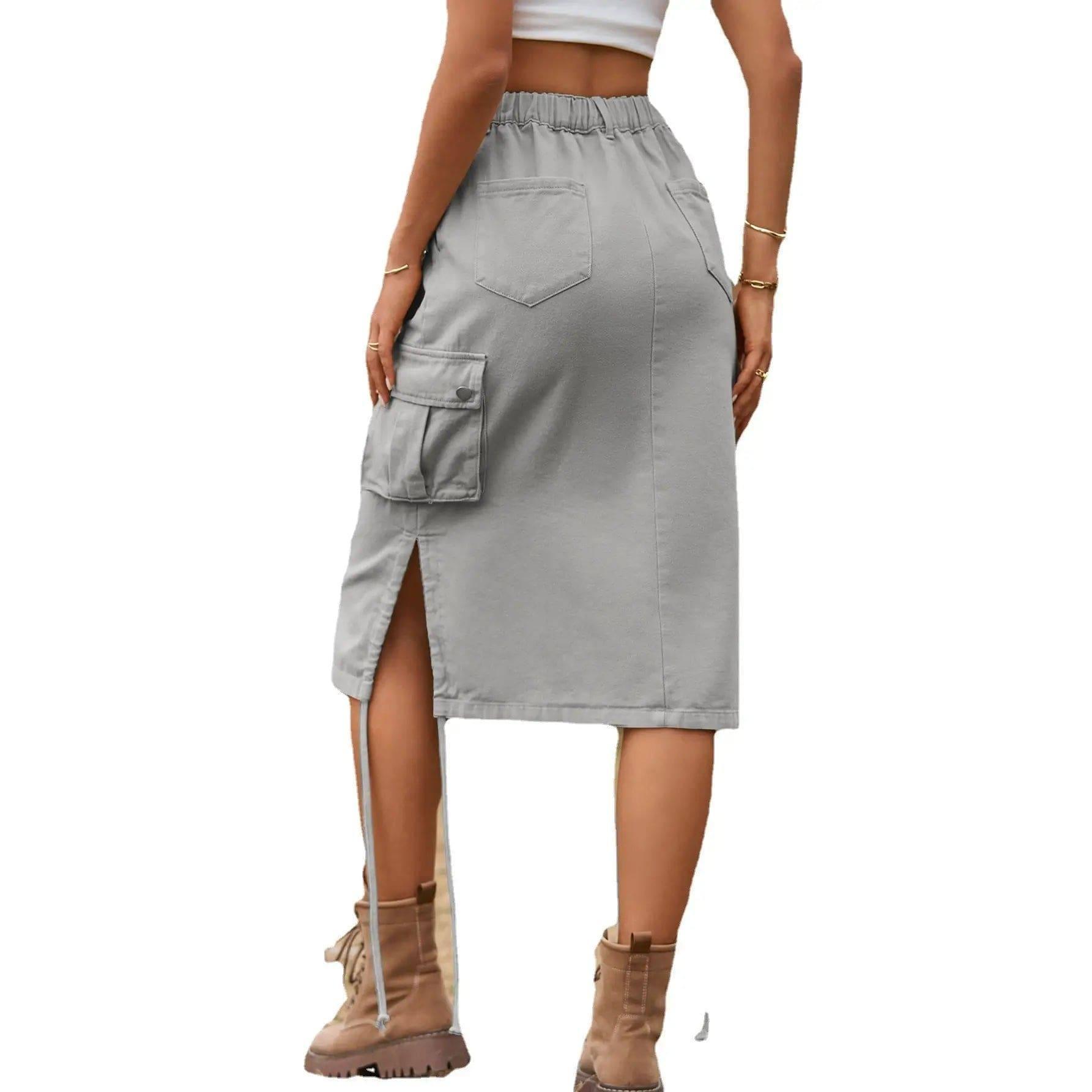 Women's Denim Lace-up Skirt Casual-3