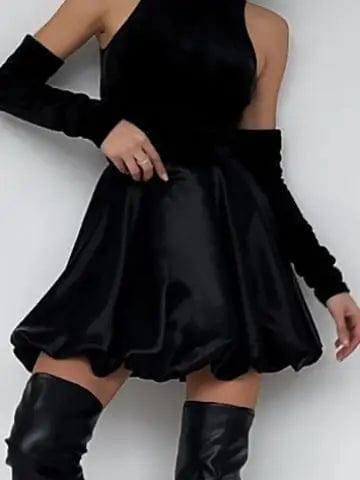 Women's Elegant A- Line High Waist Slimming Skirt-2