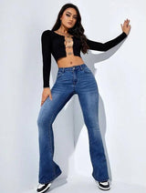 Women's Fashion Casual High Waist Slim-fit Stretch Trousers-3