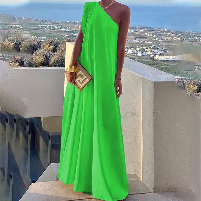 Women's Fashion Personalized Long Dress-Green-7