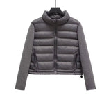 Women's Fashion Petite Cotton-padded Coat Jacket-Low Version Gray-10