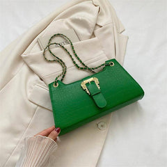 Women's Fashion Simple Chain Fashion Bag Shoulder Bag Casual-Green-1