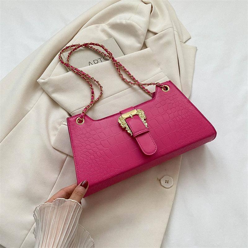 Women's Fashion Simple Chain Fashion Bag Shoulder Bag Casual Trend Crossbody Small Square Bag-3