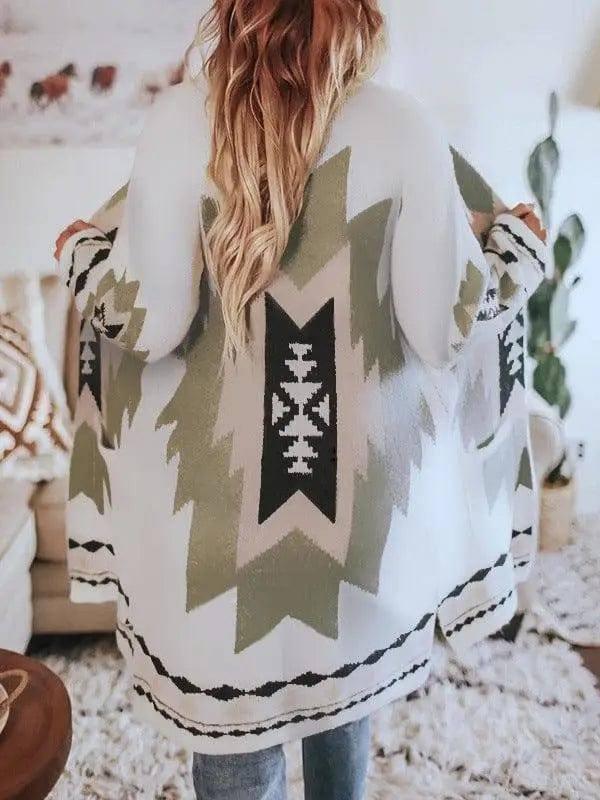 Women's Fashion Winter Vintage Tribal Knitted Cardigan-1 Picture color-4