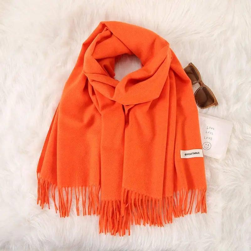 Women's Fashionable All-match Cashmere Tassel Double-sided-Red-6