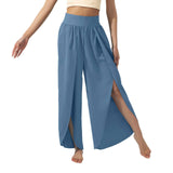 Women's Fashionable All-match Slimming High Waist Slit Yoga-Haze Blue-4
