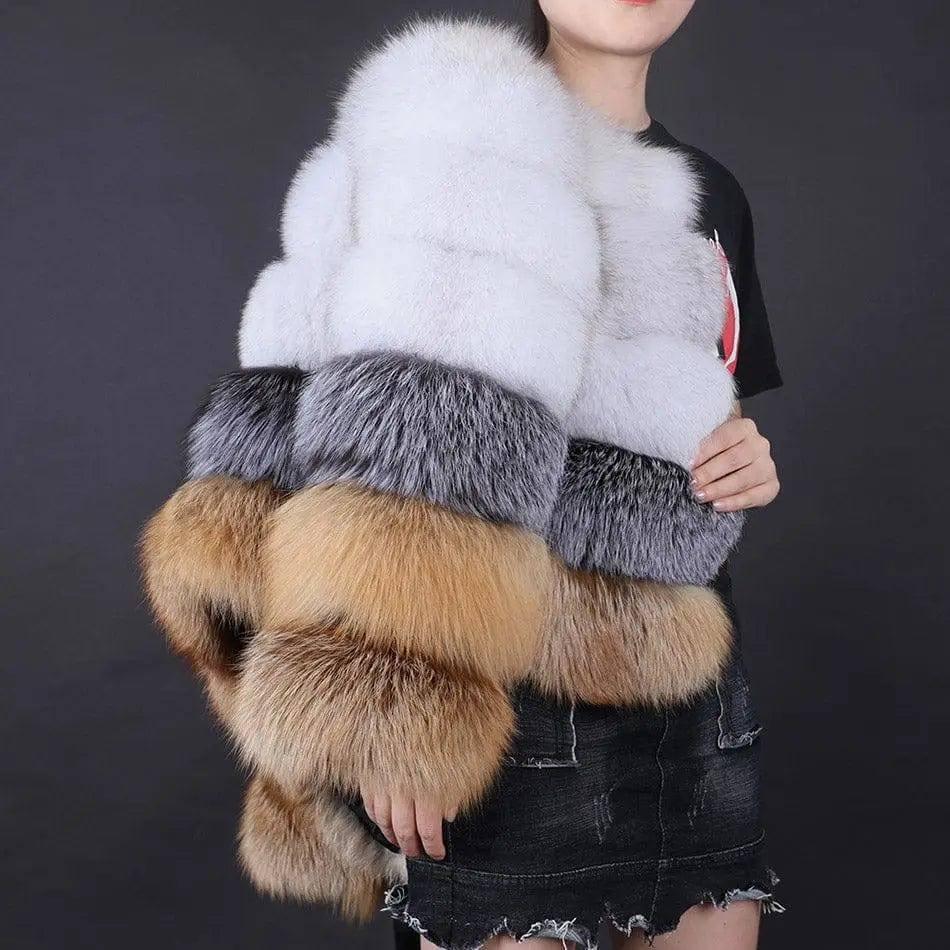 Women's Fashionable Fur Warm Coat-8