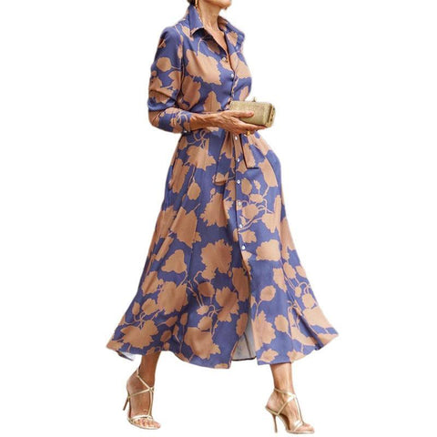 Women's Fashionable Printed Midi Dress-6