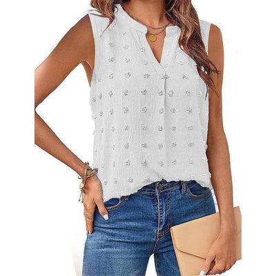 Women's Jacquard Sleeveless V-neck Vest-2