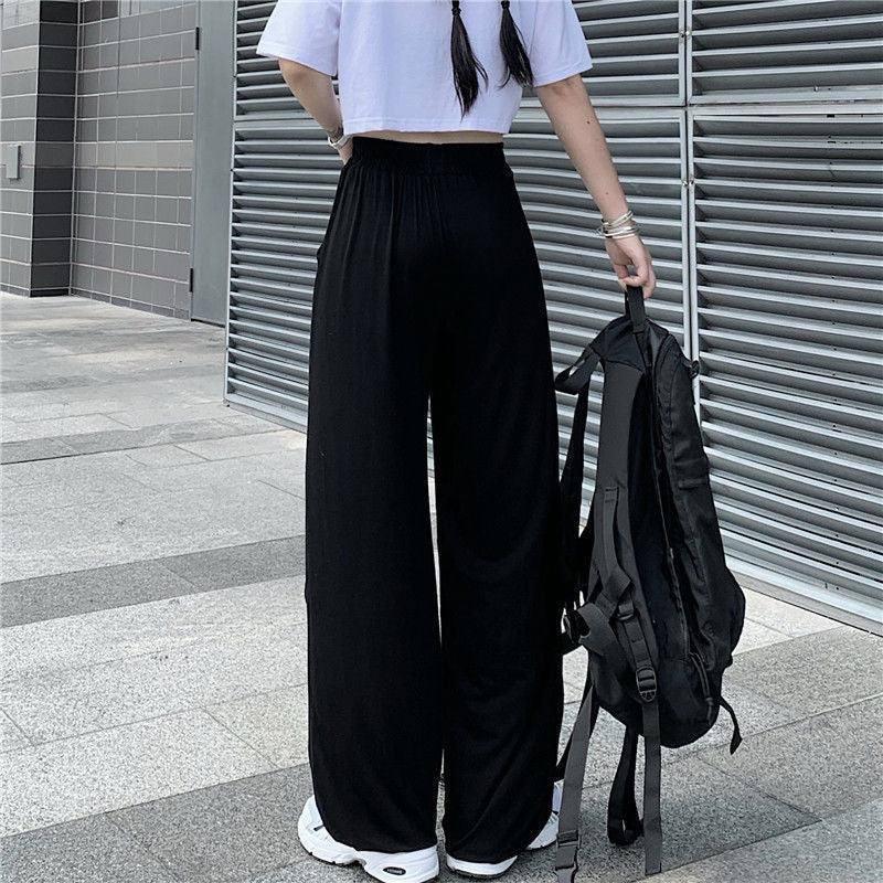 Women's Korean Style Black Casual Pants-2