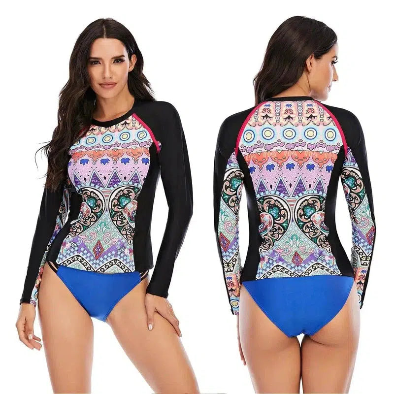 Women's long sleeve slit swimsuit-6style-4