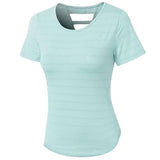 Women's Loose Yoga Clothes With Short Sleeves-Light Green-7