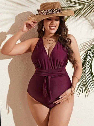 Women's Multicolor One-piece Swimwear For Pregnant Women-10