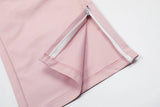 Women's Retro Pleated Pink Overalls-6