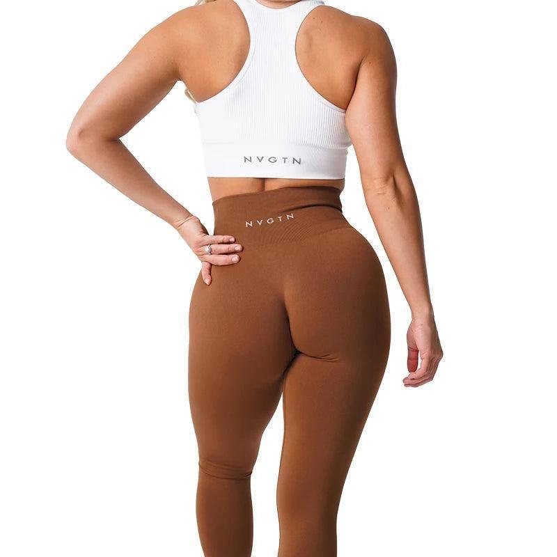 Women's Seamless Yoga Pants-Caramel-1