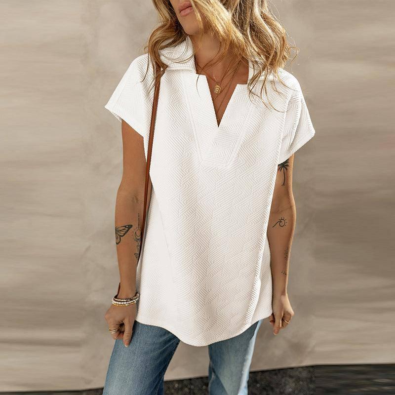 Women's Solid Color Short-sleeved T-shirt-3