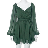 LOVEMI - Women's Solid Color Slim Fit Short Dress