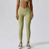 Women Sexy Sport Yoga Set Outfit Fitness Workout Clothes-only pants green-1
