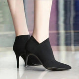 Women Shoes Slip-On Retro High Heel Ankle Boot Elegant Cusp-2