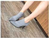 Women Shoes Slip-On Retro High Heel Ankle Boot Elegant Cusp-3
